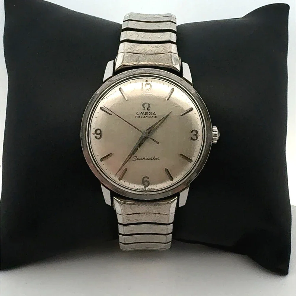 Omega Seamaster Automatic Stainless Steel 10k Gold Filled Flex Band Men's Watch